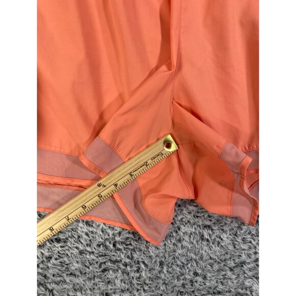 ATHLETA Mesh Racer Run Short 4" Women SZ 3X Coral Lined Drawstring Elastic Waist - Picture 5 of 8